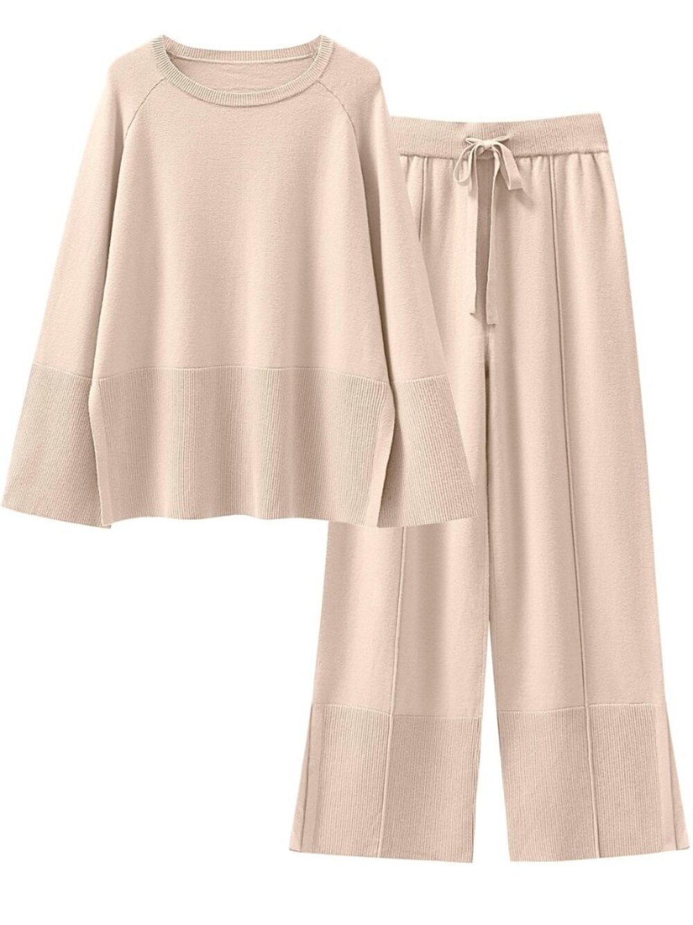 Womens 2 Piece Outfits Oversized Knit Sweater Set